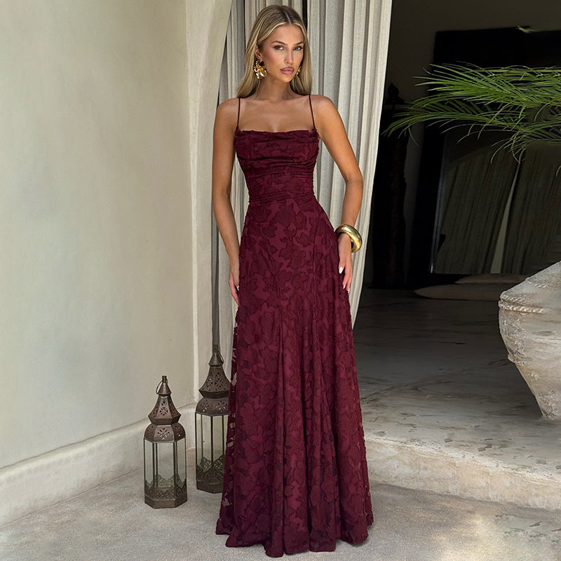 Gabriela | Women's Maxi Evening Dress with Floral Pattern