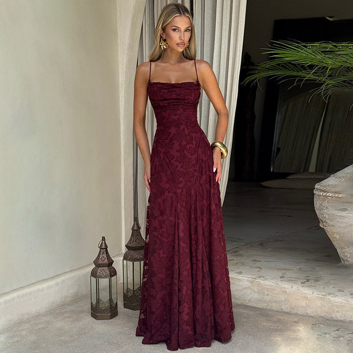 Gabriela | Women's Maxi Evening Dress with Floral Pattern