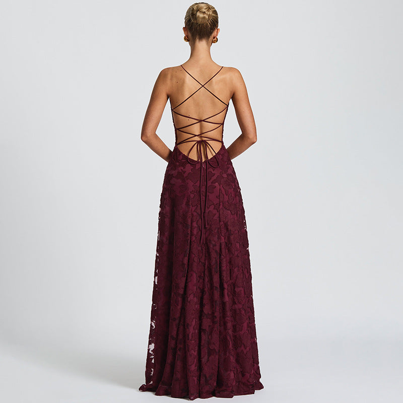Gabriela | Women's Maxi Evening Dress with Floral Pattern
