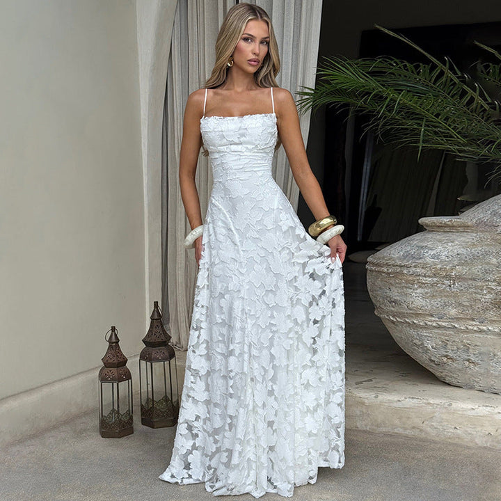 Gabriela | Women's Maxi Evening Dress with Floral Pattern