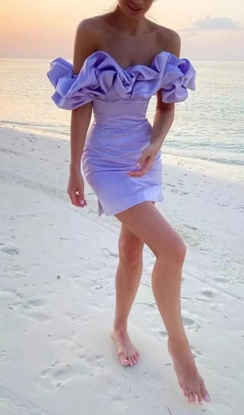 Milena | Schulterfreies Minikleid mit Rüschen