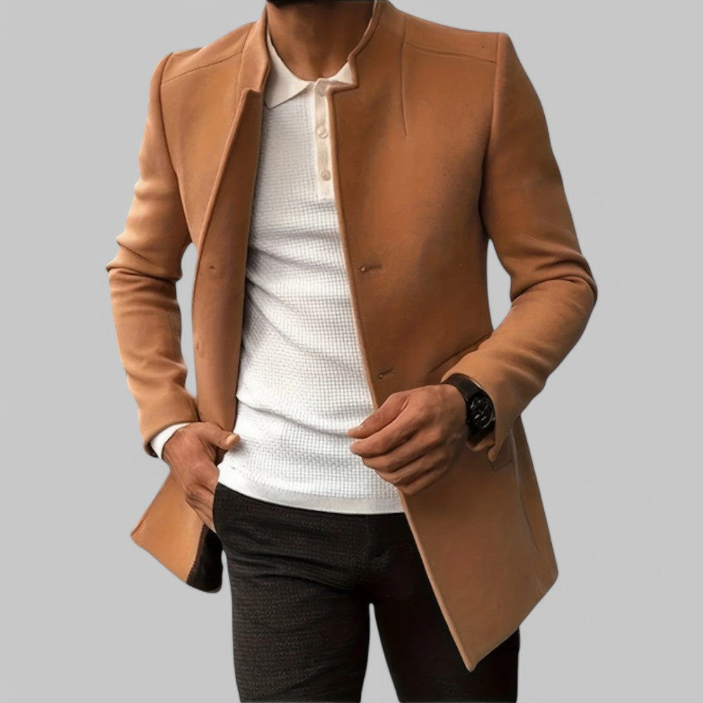 Eleganter Herren-Freizeitmantel – Minimalistischer Wintermantel mit Knöpfen 0