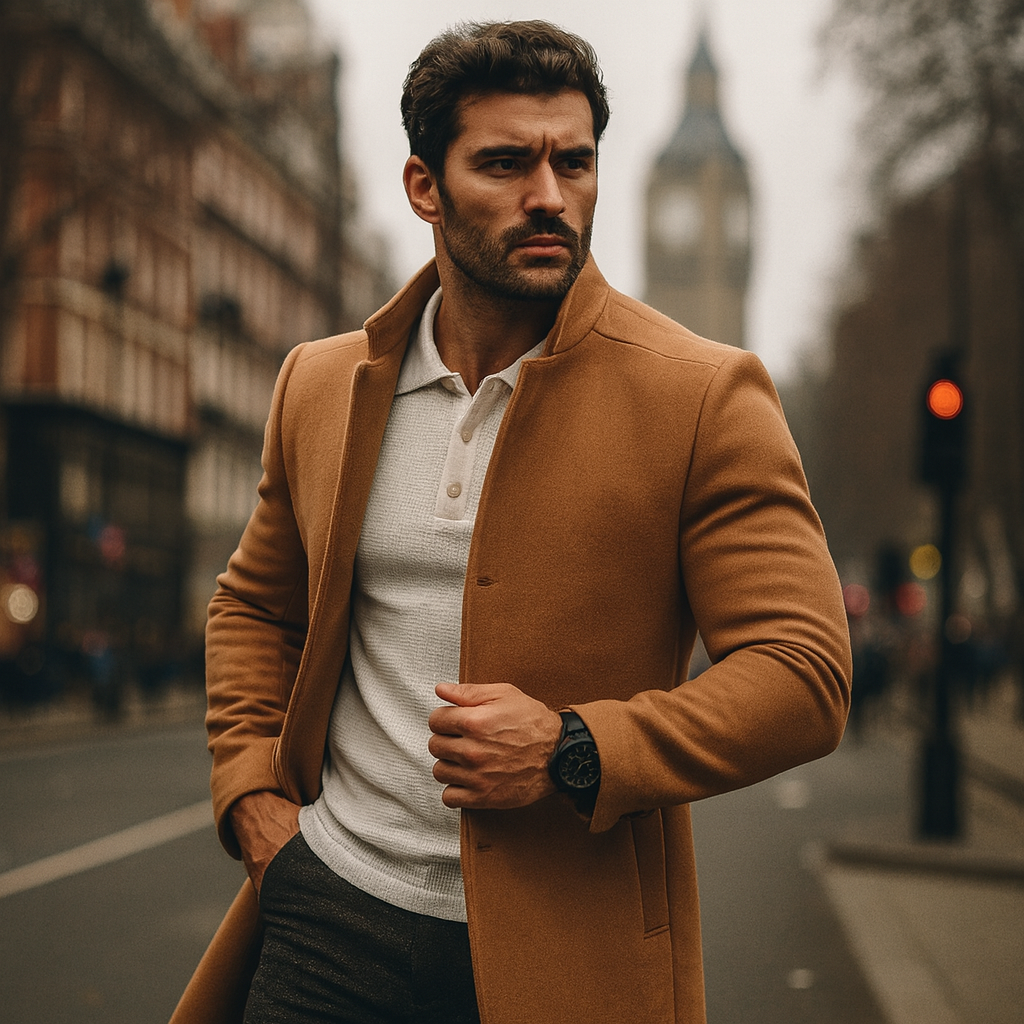 Eleganter Herren-Freizeitmantel – Minimalistischer Wintermantel mit Knöpfen 1