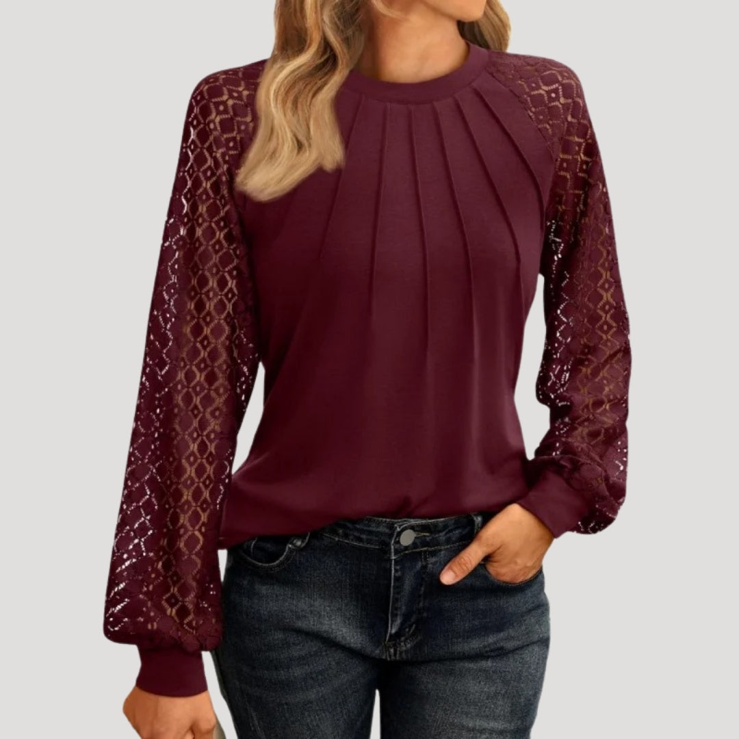 Elegantes, langärmeliges Damen-Ausgeh-Top 1