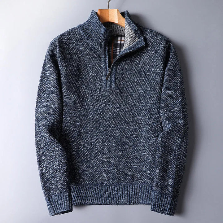 Emilio Cardigan aus Wollmischung mit Viertelreißverschluss
