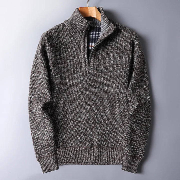 Emilio Cardigan aus Wollmischung mit Viertelreißverschluss
