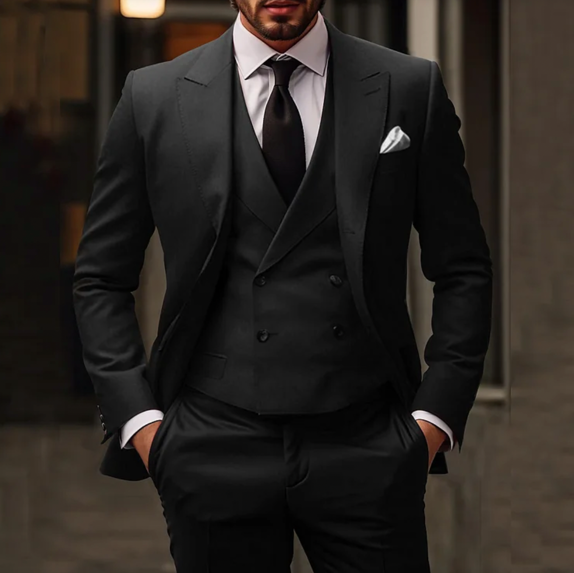Everett | Klassischer dreiteiliger Slim-Fit-Anzug für Herren