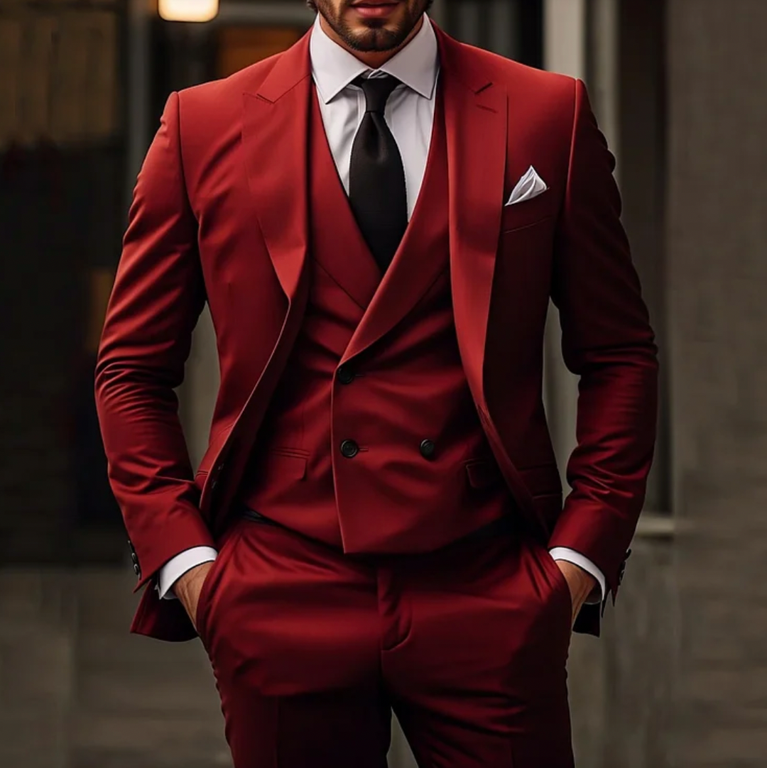 Everett | Klassischer dreiteiliger Slim-Fit-Anzug für Herren