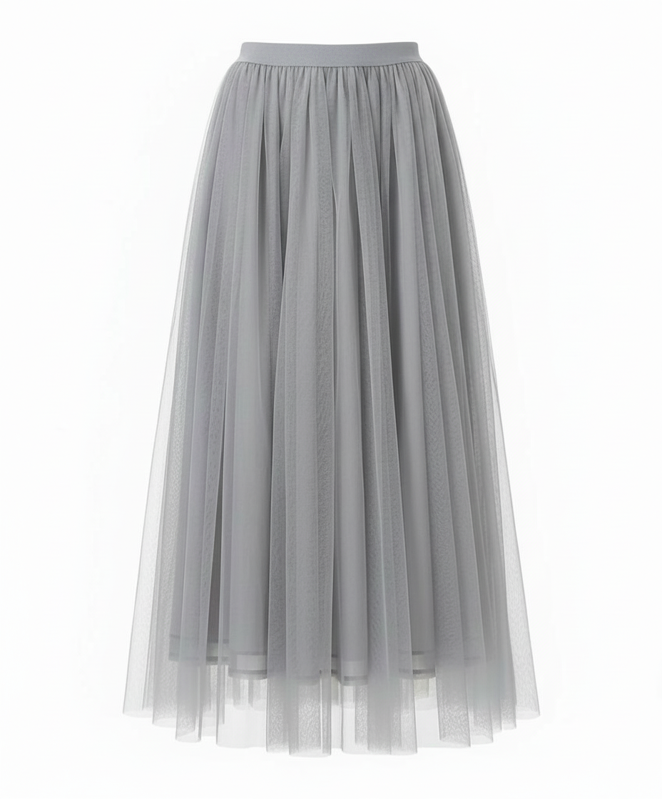 Rochie midi damă cu mâneci lungi, mulată | Fustă transparentă