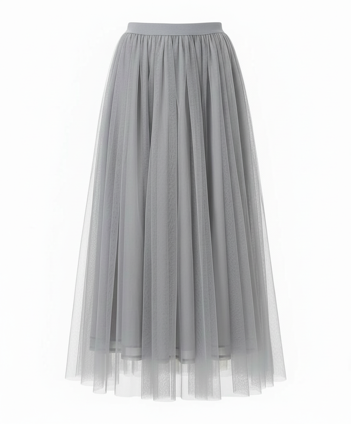 Rochie midi damă cu mâneci lungi, mulată | Fustă transparentă
