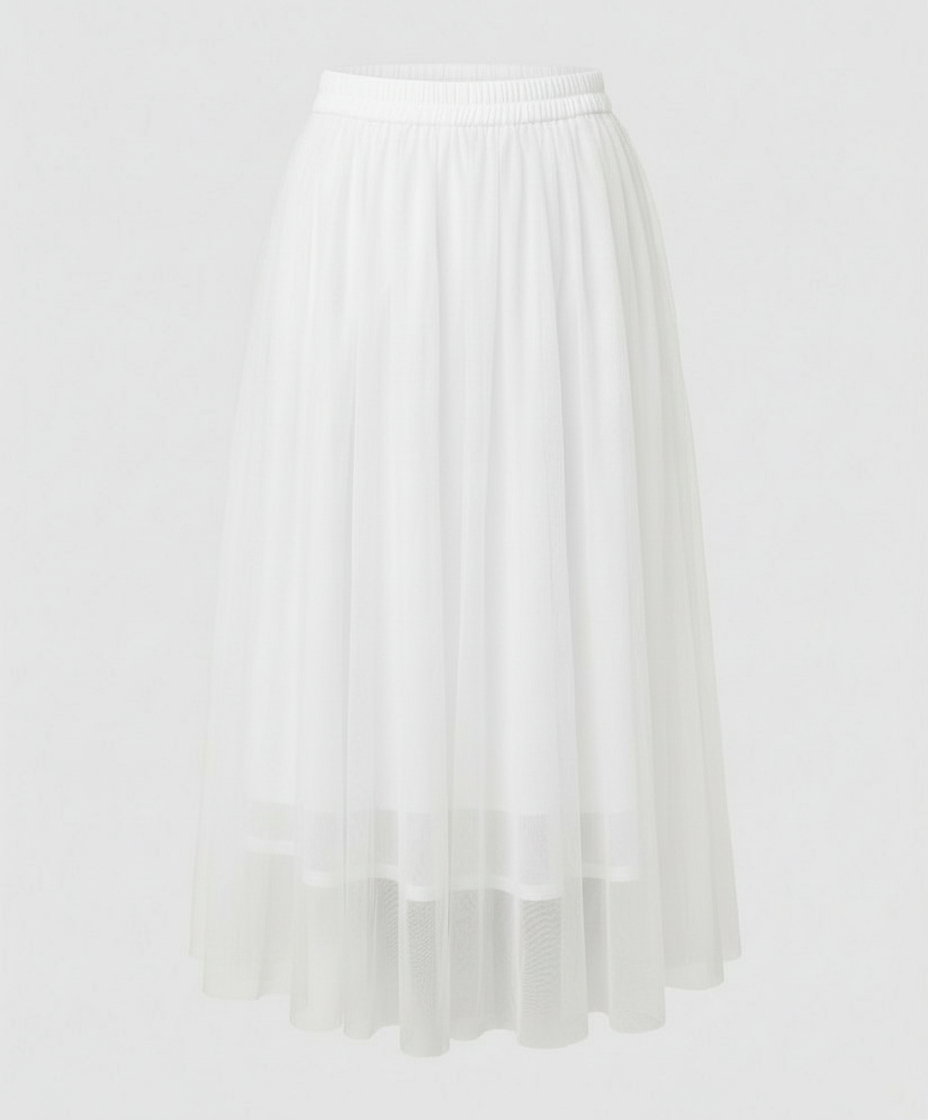 Rochie midi damă cu mâneci lungi, mulată | Fustă transparentă