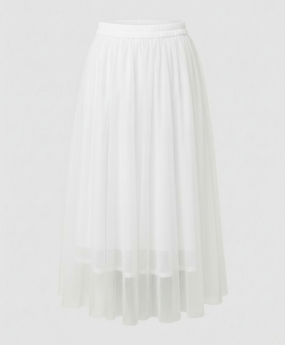 Damen Langarm Enganliegendes Midi Kleid | Transparenter Rock