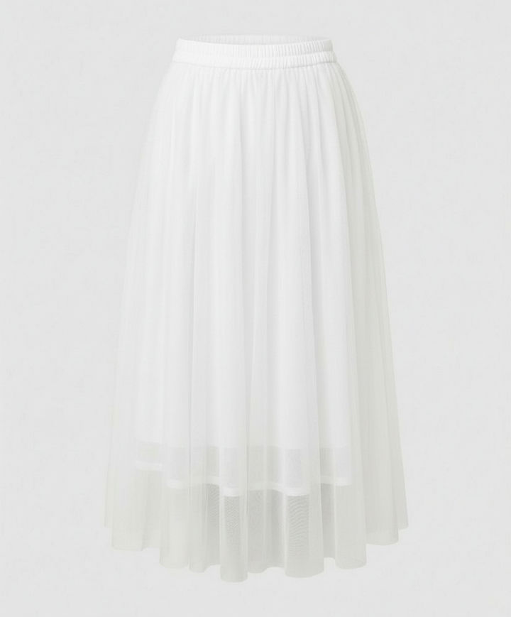 Rochie midi damă cu mâneci lungi, mulată | Fustă transparentă