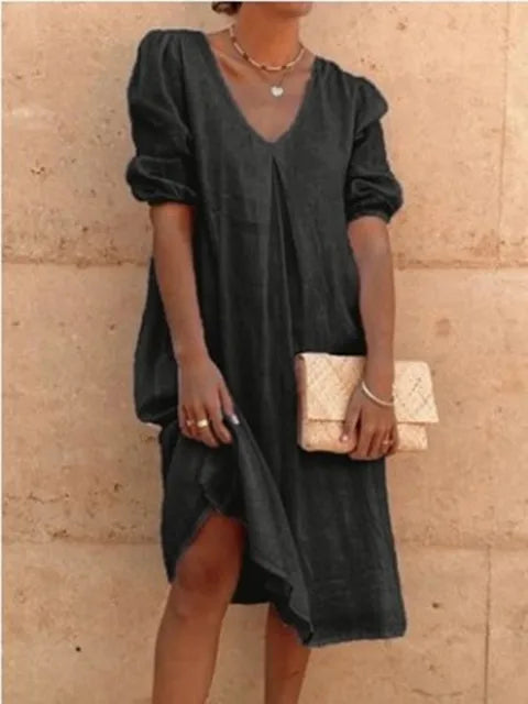 Fanny | Moderne lässiges Damen Midikleid 0