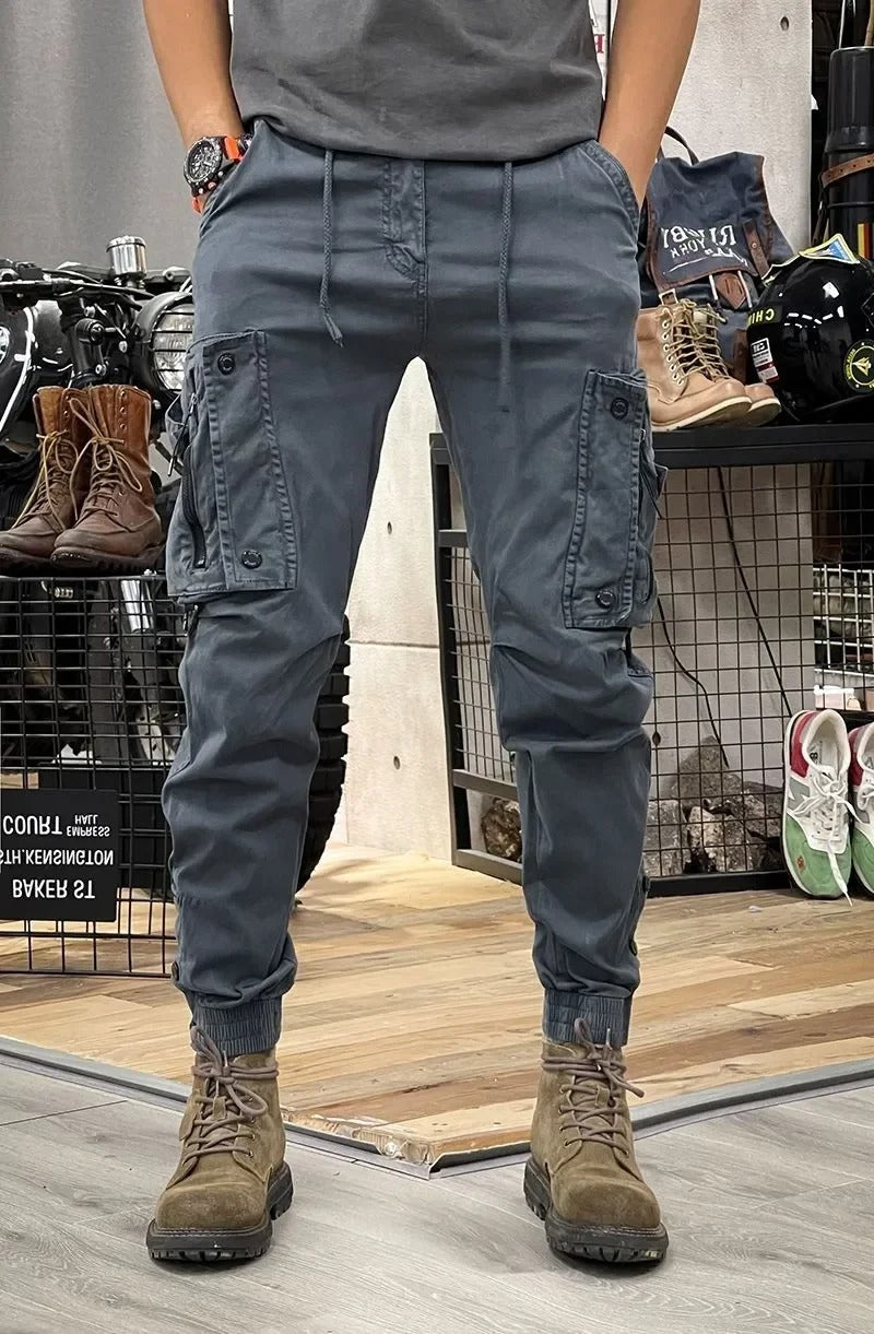 Pánské cargo kalhoty s našitými kapsami vpředu | Slim fit