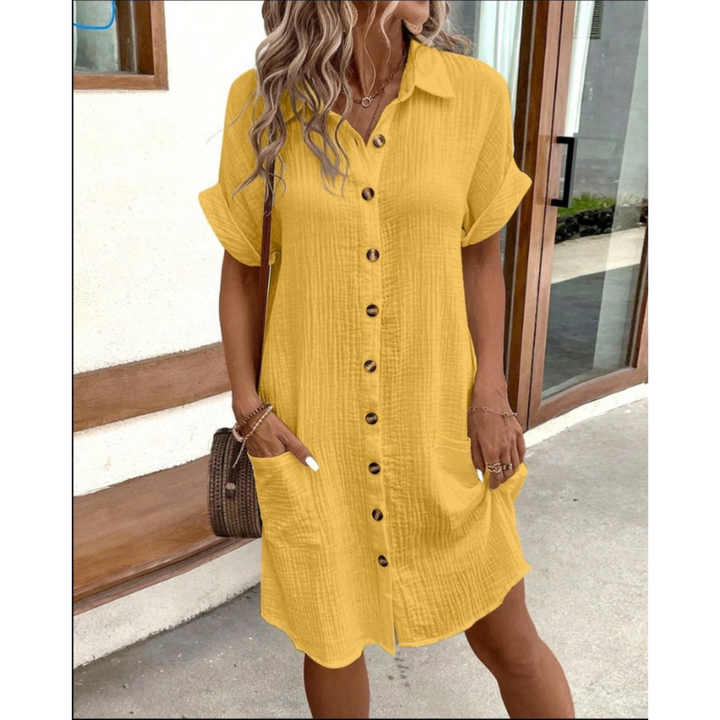 Gabriele | Damen Moderne Hemdkleid 4