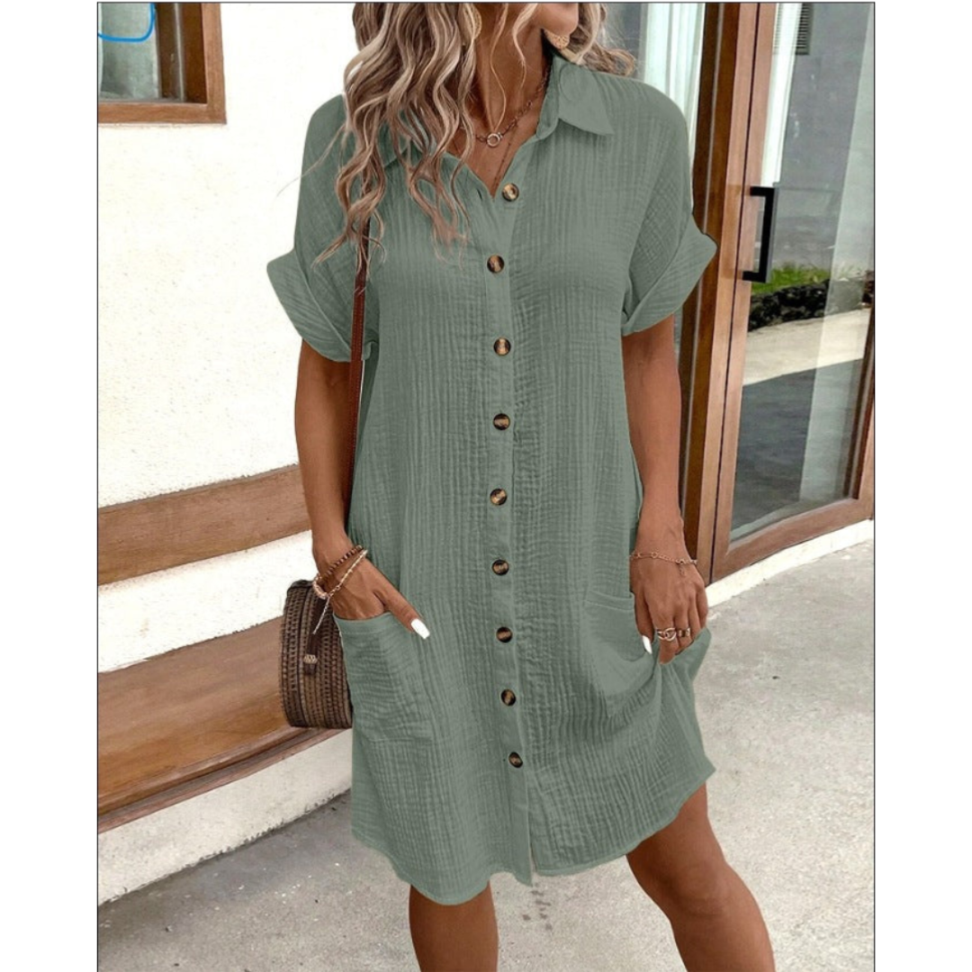 Gabriele | Damen Moderne Hemdkleid 6