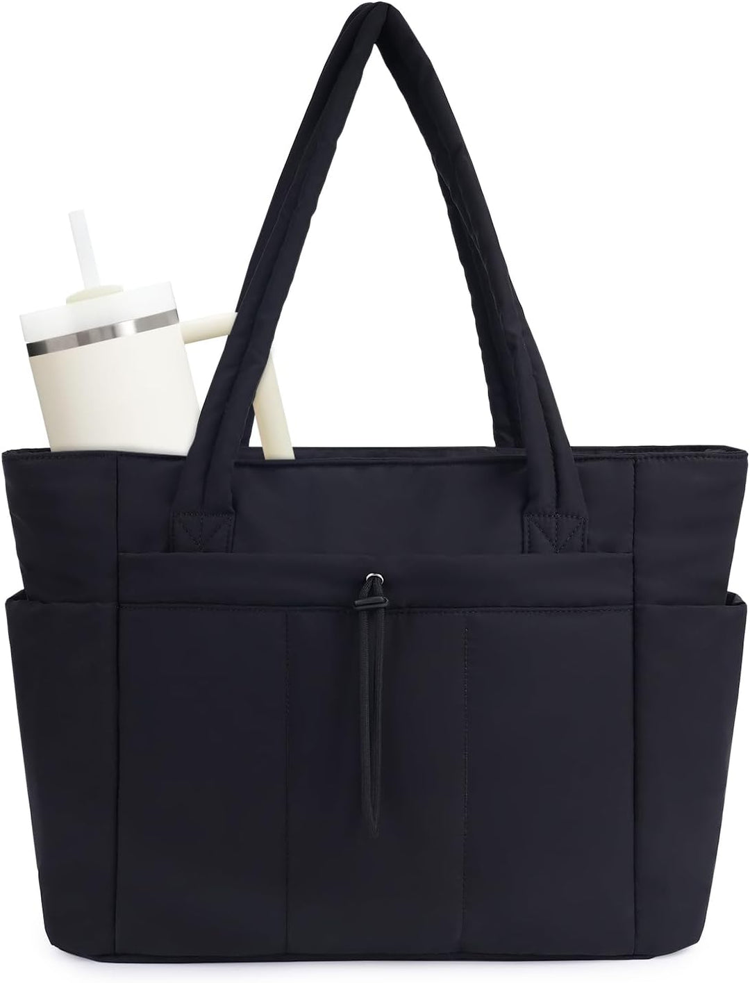 Gesteppte Tragetasche mit Getränkehalter und Laptopfach für Reisen und Arbeit 0