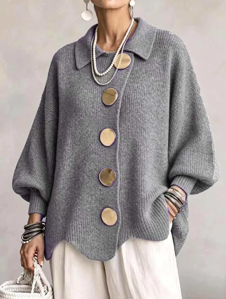 Elara | Women's Oversized Cardigan with Lantern Sleeves