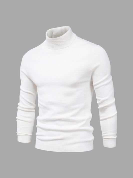 Herren Pullover Langarm Hoher Kragen Pullover | Schmale Passform