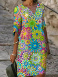 Hannah | Kleid mit V-Ausschnitt und Blumendruck 1