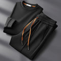 Herren Set mit langärmligem Rundhalsoberteil und Hose mit Kordelzug | Casual Outfit
