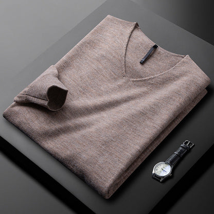 Men's Classic Long Sleeve Sweater with V-Neck | Minimalist Style