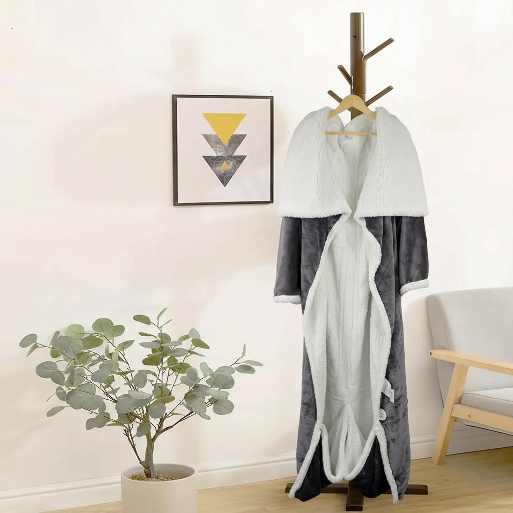 Heizdecke Tragbar Fleece Sherpa Wärmedecke Erwachsene 4