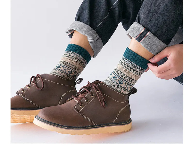 Herren-Wollsocken-Set (5 Paar) | Warme, dicke Wintersocken im Retro-Stil 3
