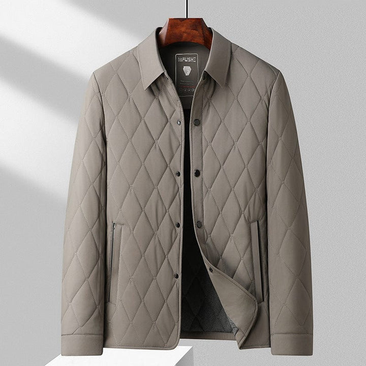Herren Steppjacke – Rautenmuster – Regular Fit – Isolierte, hüftlange Oberbekleidung