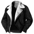 Herrenjacke – Lammfellfutter – Strukturierte Passform – Retro-Revers – Reißverschlusstaschen