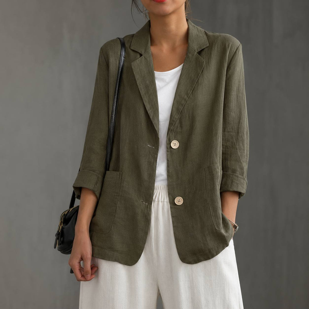 Vera | Women's Cotton Relaxed Single-Button Blazer