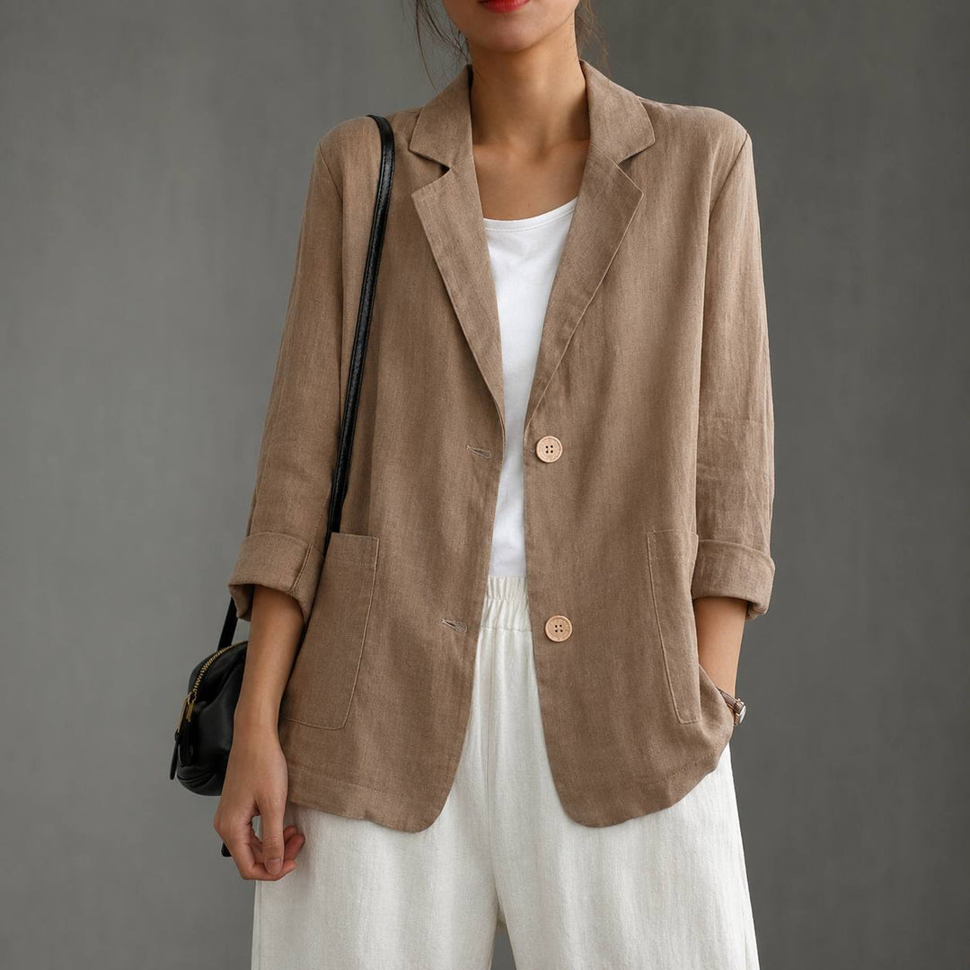 Vera | Women's Cotton Relaxed Single-Button Blazer