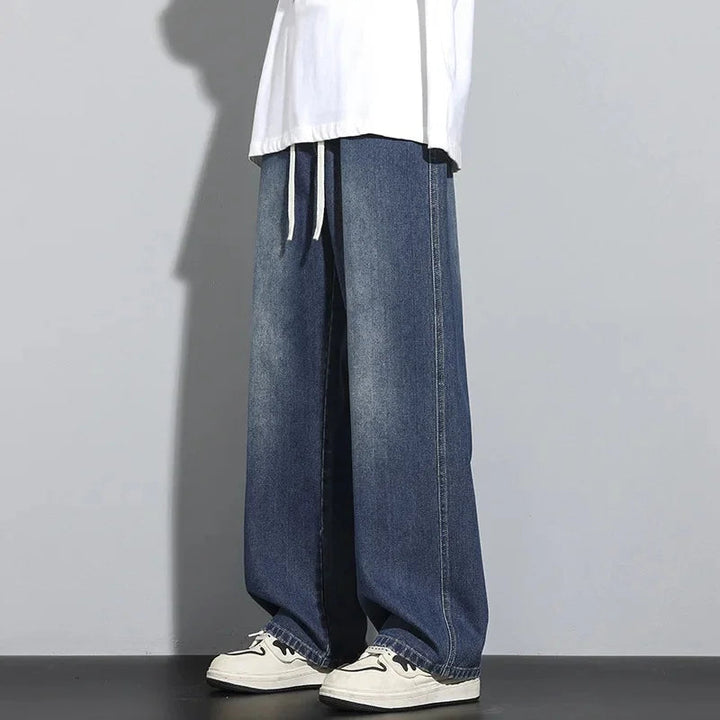 Jeans Herren | Baggy Jeans Herren mit Verstellbarem Kordelzug für Freizeit