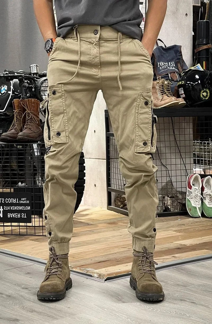 Pánské cargo kalhoty s našitými kapsami vpředu | Slim fit