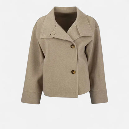 Klassischer Stil | Kurzer Mantel mit hohem Kragen für Frauen