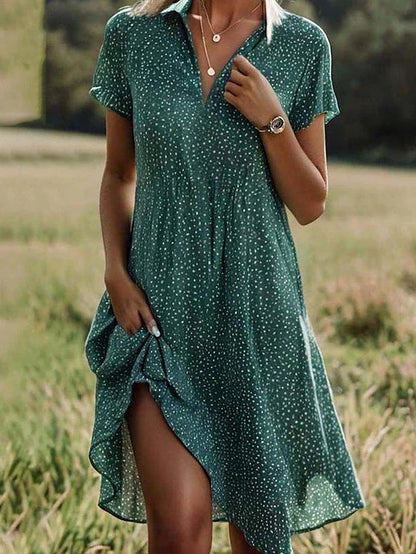Kurzärmliges Hemdblusenkleid Für Damen | Midi 0