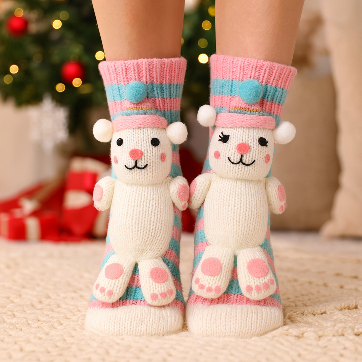 Kuschelsocken Winter Design Weiche Tiersocken Damen 5