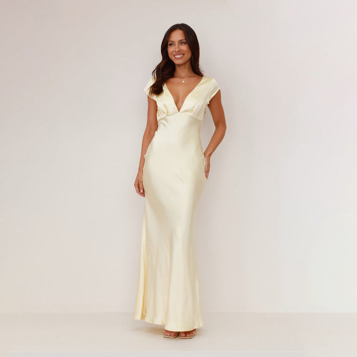 Lucyna | Damen Maxikleid mit V-Ausschnitt