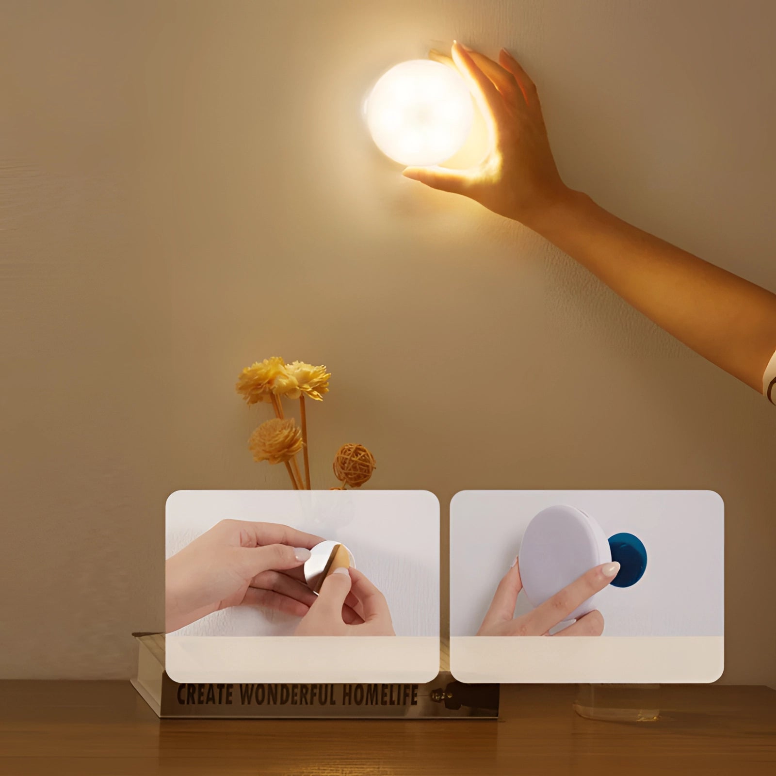 LED-Bewegungsmelderleuchte – kabellos, wiederaufladbar, energieeffizient 