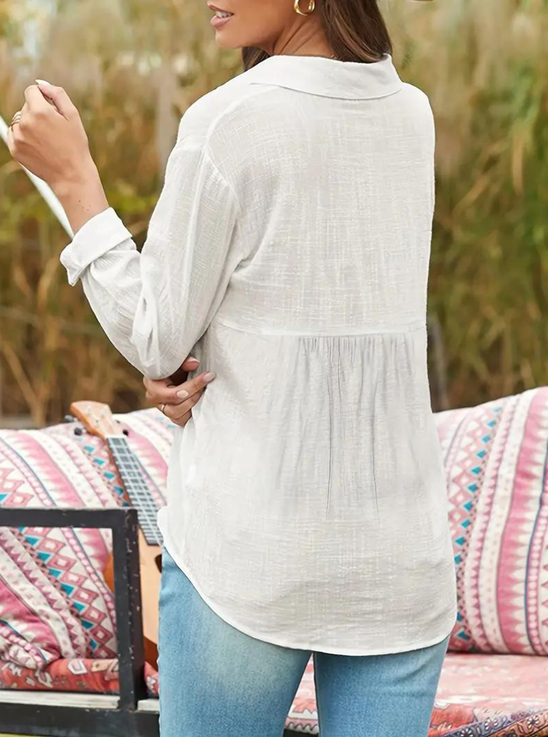 Laura | Damen Bluse mit Knopfleiste