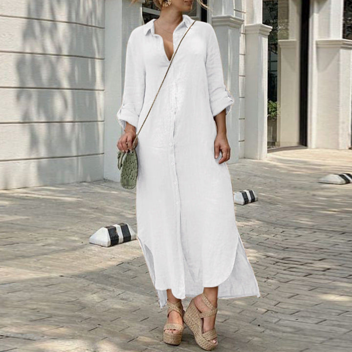 Joanna | Robe chemise maxi décontractée pour femme