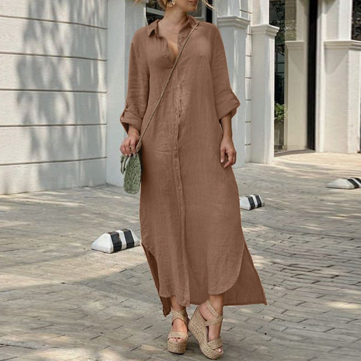 Joanna | Robe chemise maxi décontractée pour femme