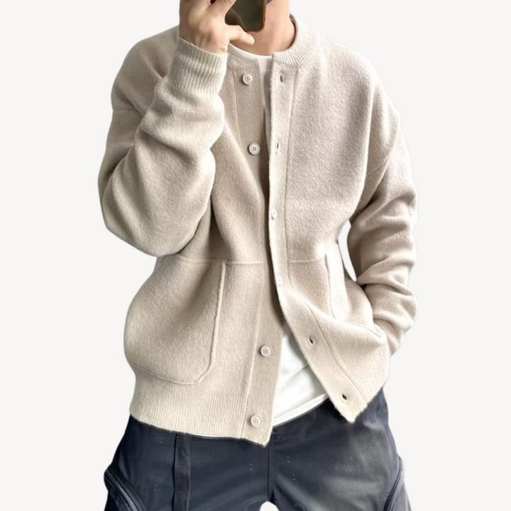 Logan – Herbstlicher Woll-Mix-Cardigan für Herren