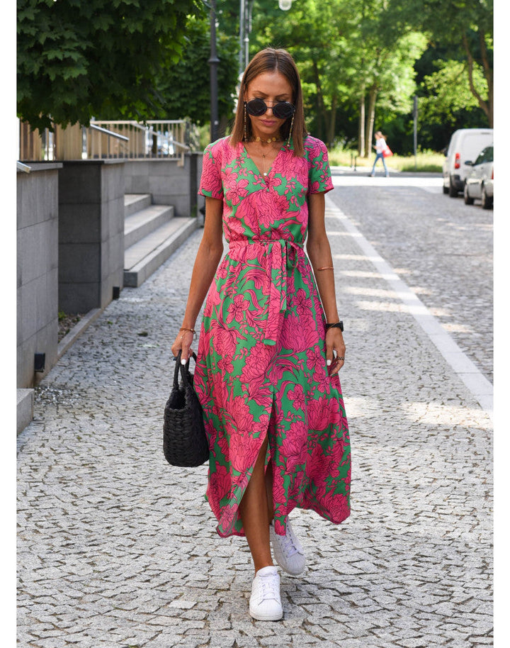 Marlene | Damen-Wickelkleid mit Blumenmuster und V-Ausschnitt | Midi 3