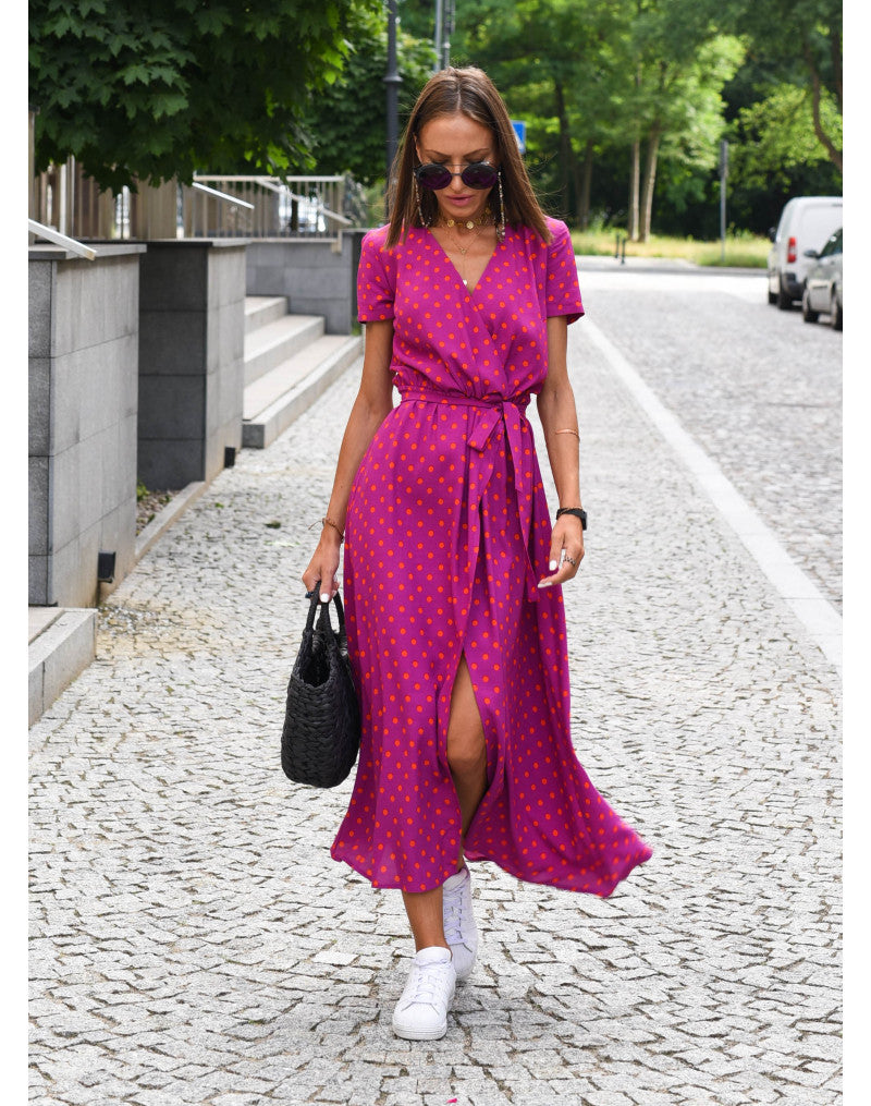 Marlene | Damen-Wickelkleid mit Blumenmuster und V-Ausschnitt | Midi 4