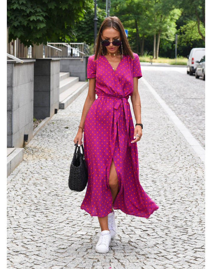 Marlene | Damen-Wickelkleid mit Blumenmuster und V-Ausschnitt | Midi 4