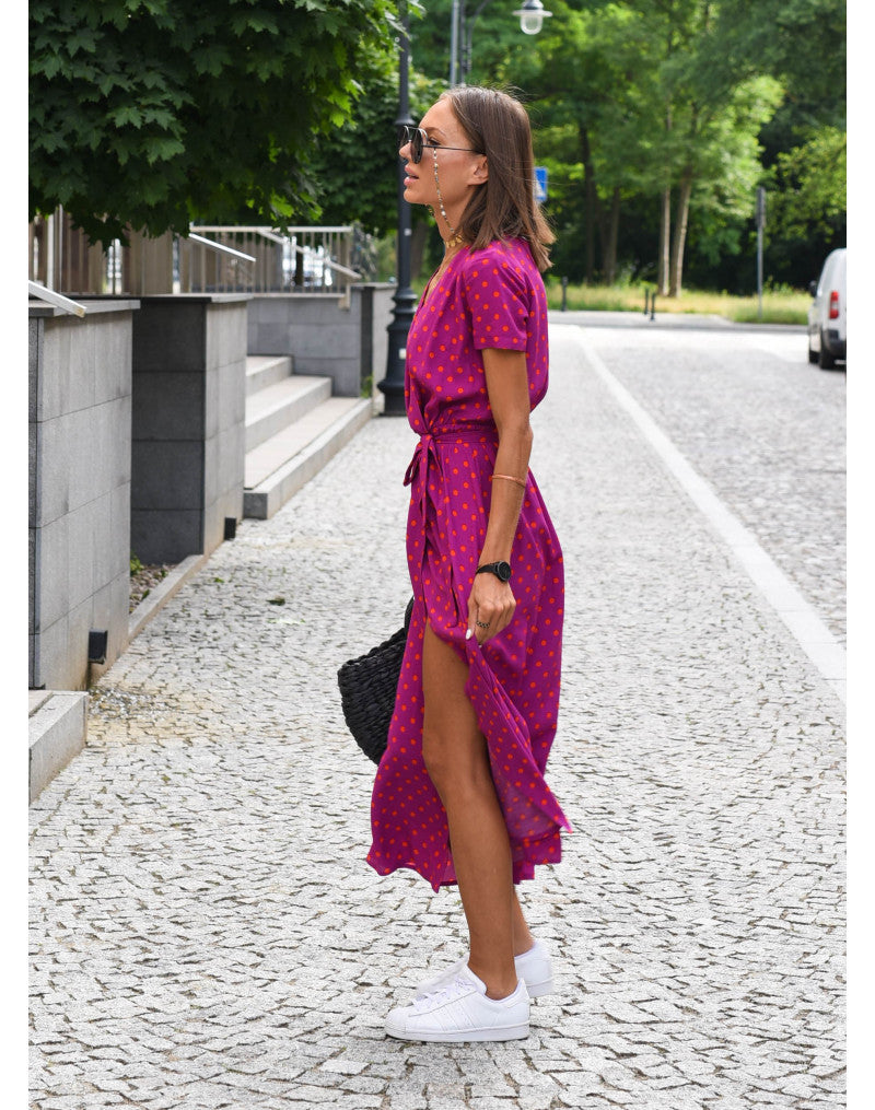 Marlene | Damen-Wickelkleid mit Blumenmuster und V-Ausschnitt | Midi 5