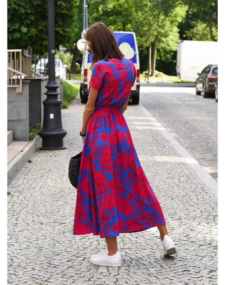 Marlene | Damen-Wickelkleid mit Blumenmuster und V-Ausschnitt | Midi 6