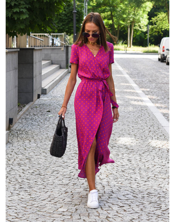 Marlene | Damen-Wickelkleid mit Blumenmuster und V-Ausschnitt | Midi 7